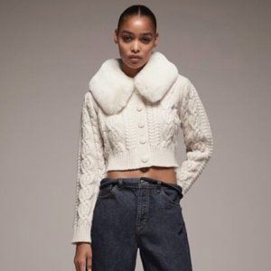 Zara Cardigan with Faux Fur Collar
